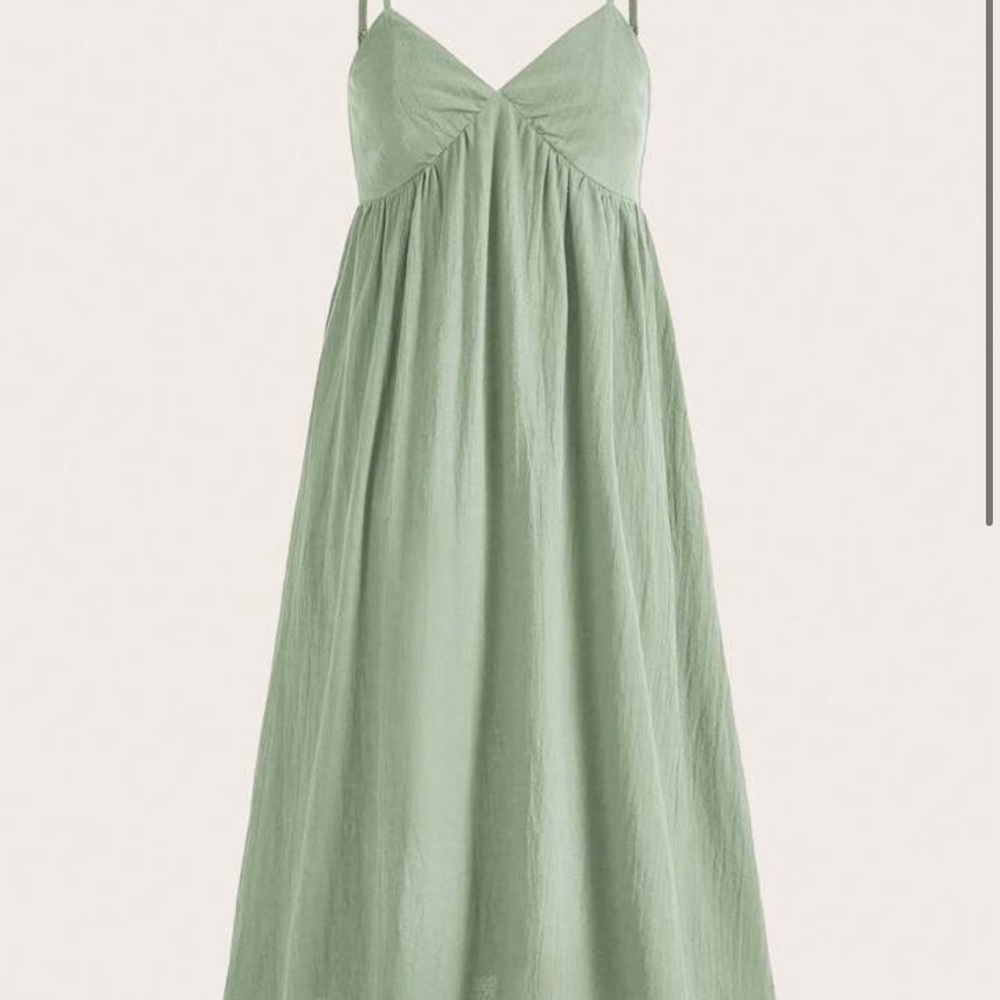 SHEIN Green Spaghetti Strap Sundress for Weddings